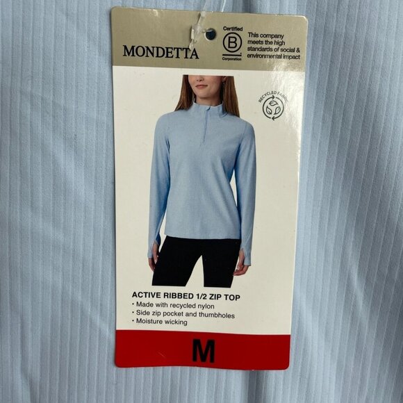 NEW Mondetta Active Ribbed Women's M 1/2 Zip Top Side Pocket - Picture 9 of 11